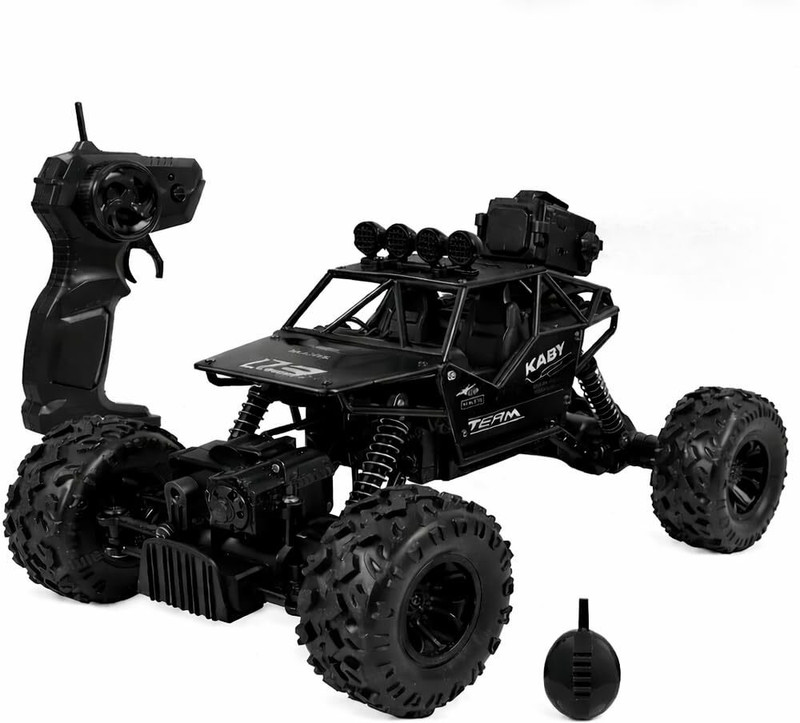 VAISHNAVIENTERPRISES 4x4 Off Road RC Car Big Black Rock with Mist Smoke Feature Toy(Black)