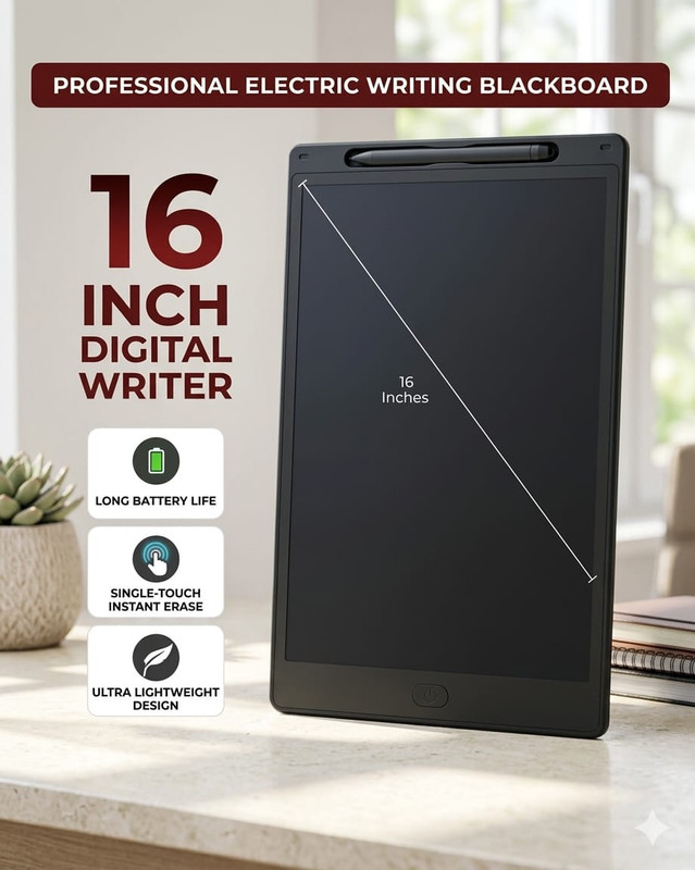 weezly 16 inch LCD Writing Pad ,Writing Tablet "BLACK"(Black)