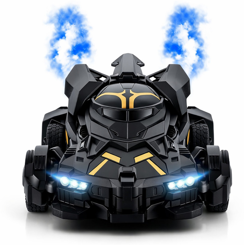 MEMOBEES Batman Supercar With Smoke Effects RC Car for Boys and Girls(Black)