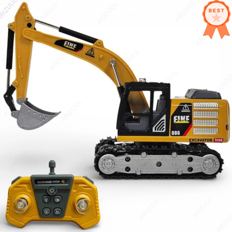 Arizuul Mini 1:64 RC Excavator Alloy Metal Construction Toy with Remote Control Kids Toy(Multicolor)