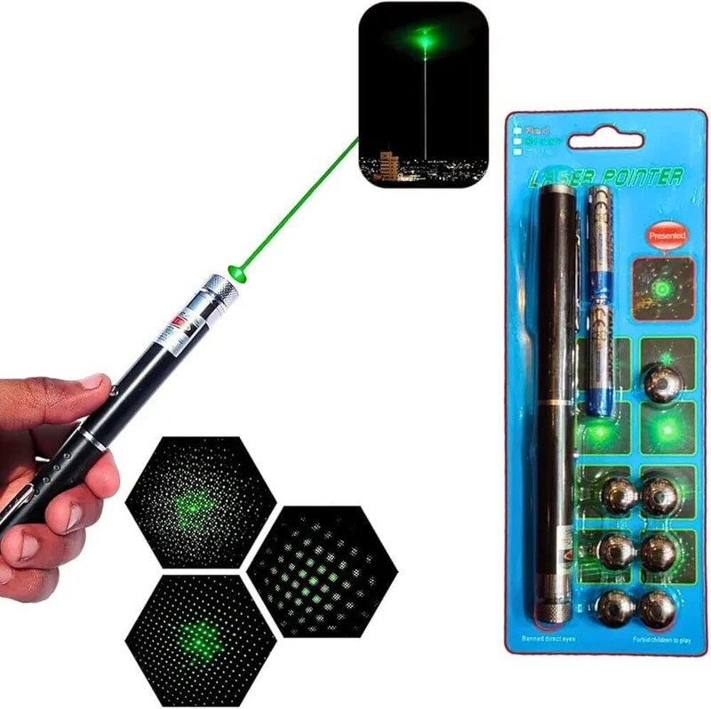 Dac india promotions Green Laser Pointer Pen Light with 7 Lens(Black)