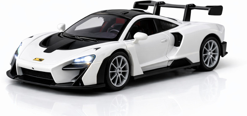crezor toys McLaren Senna 1:36 Scale Die Cast Metal Pullback Toy Car with Light & Sound(White)