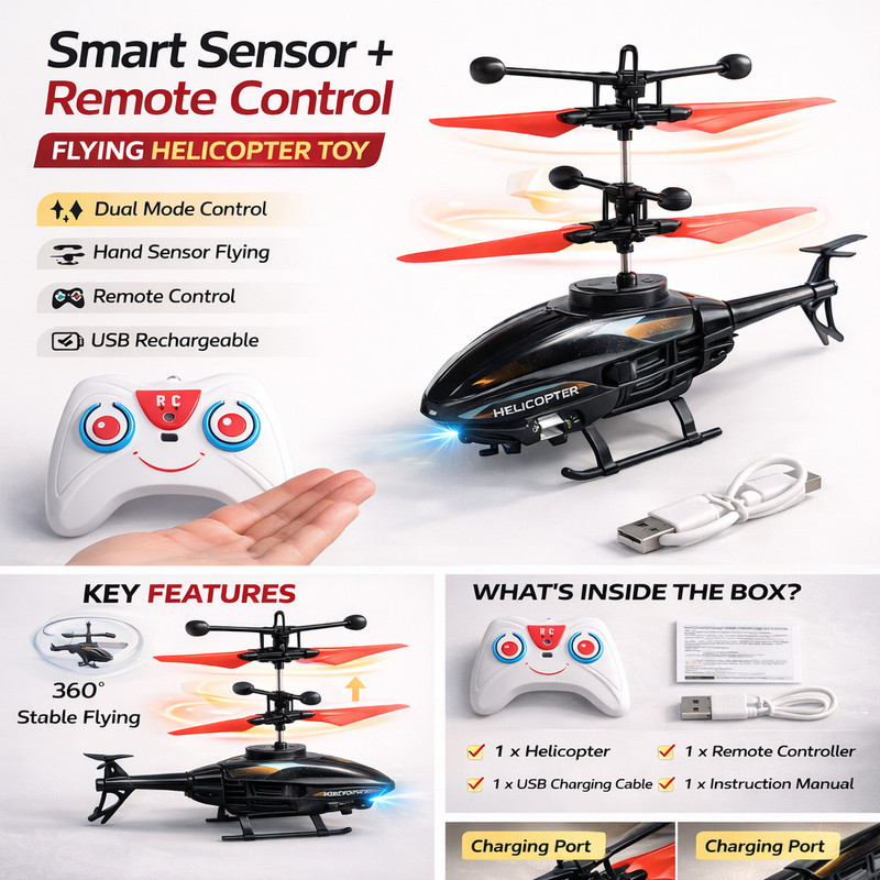 VYOM SMART SENCOR HELECOPTER,(Black)