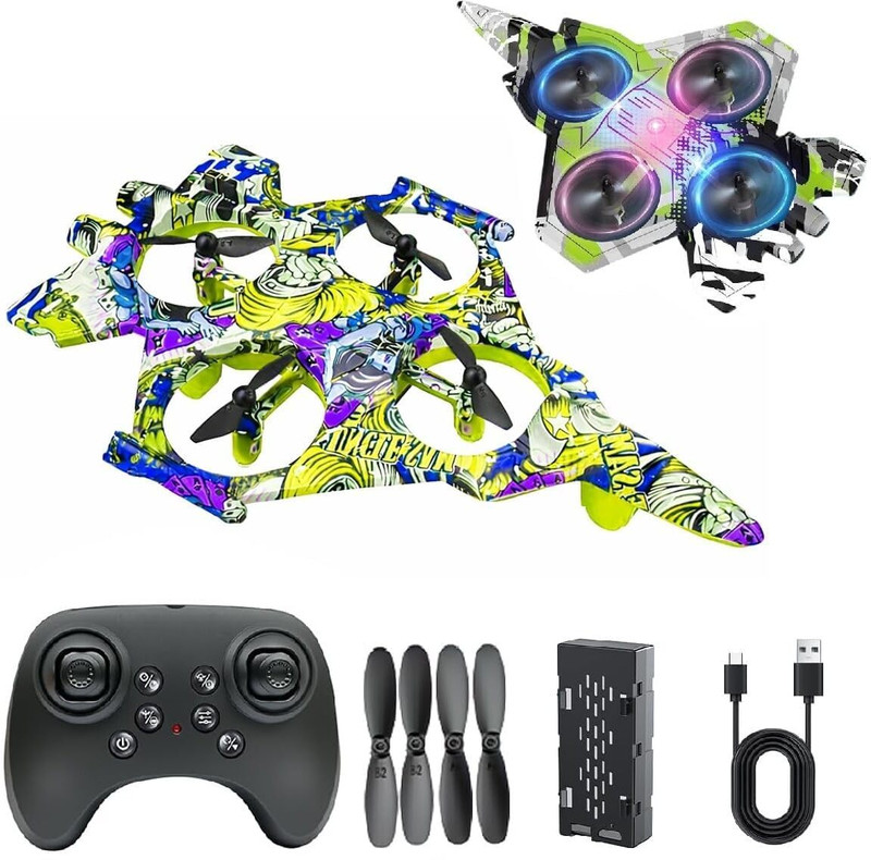 DIRIZO RC Fighter Jet Remote Control Airplane for Kids Adults RC Plane Drone 360° Flip(Yellow)