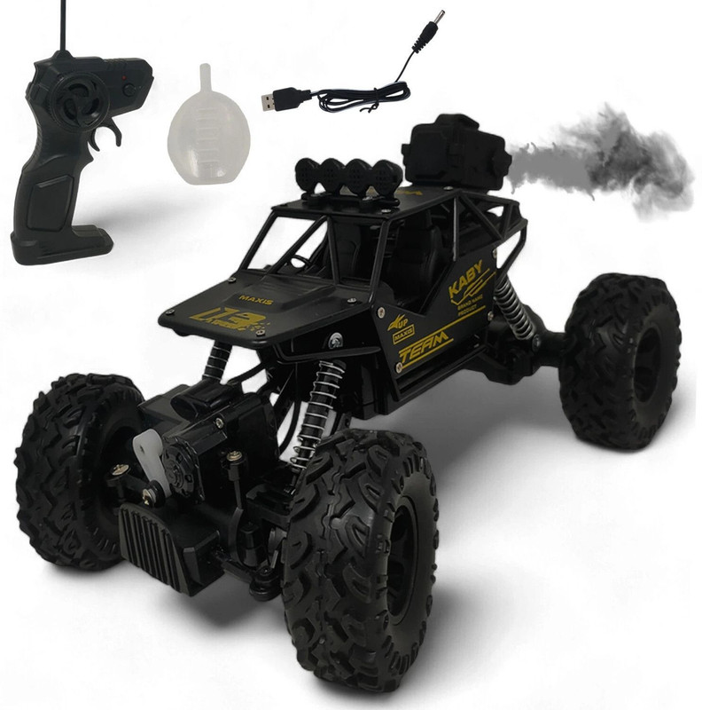 Aavkar creation Rock 4x4 Black Chargebal Car For Kids With Remote Control And mist Smoke(Multicolor)