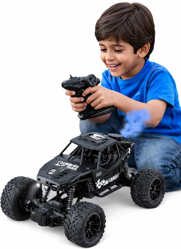 APJ enterprise RC Drift Remote Control Car with Smoke Rock Crawler Toys for Kids Black(Black)
