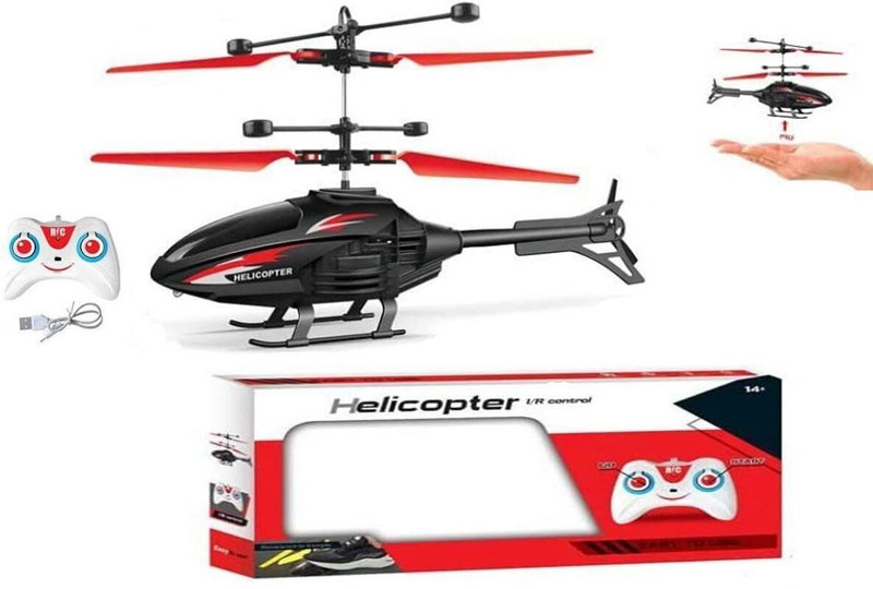 velocopter Flying Helicopter with Hand Gravity Sensor(Black, Red)