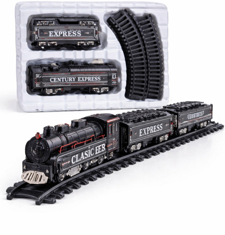 STAR Toy Train Set with Track for Kids | Mini Steam Engine Train Set(Black)