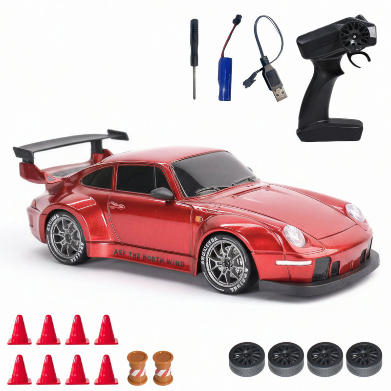 L.O.T CARS Flare Remote Control Car 4 Wheel Drive, Drifting RC(Burnout Red)