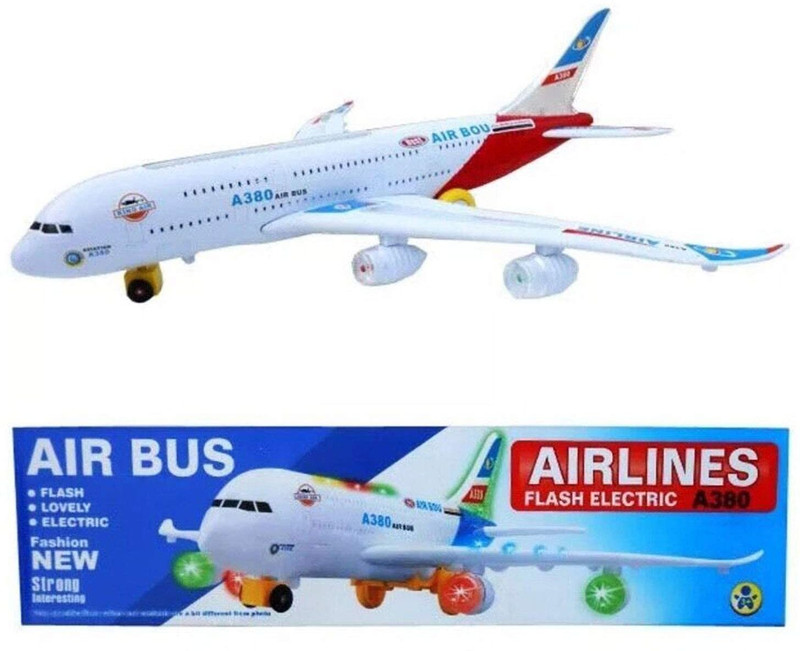 Kmc kidoz Airbus 380 Aeroplane,Battery Operated,& Musical Toy for Kids(Multicolor)