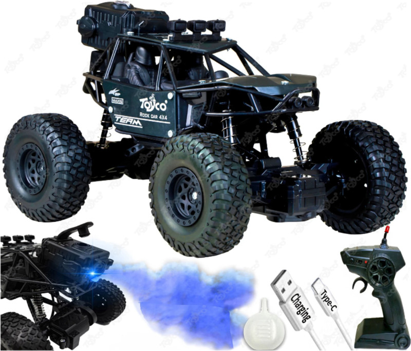 Renial Rock Crawler 1:16 Offroad Monster RC Car with Smoke(Black)