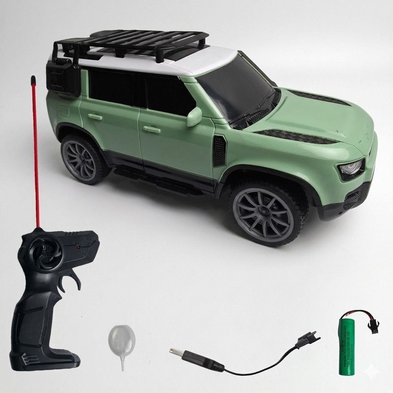 ekutumb Remote Control SUV Car Rechargeable Off Road RC Jeep with Steering Remote(Green)