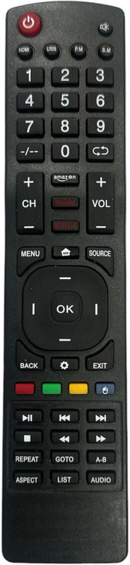 miracles in hand MIHDYNRA Remote Compatible with Smart Ultra HD LED TV Remote DYANORA Remote Controller(Black)