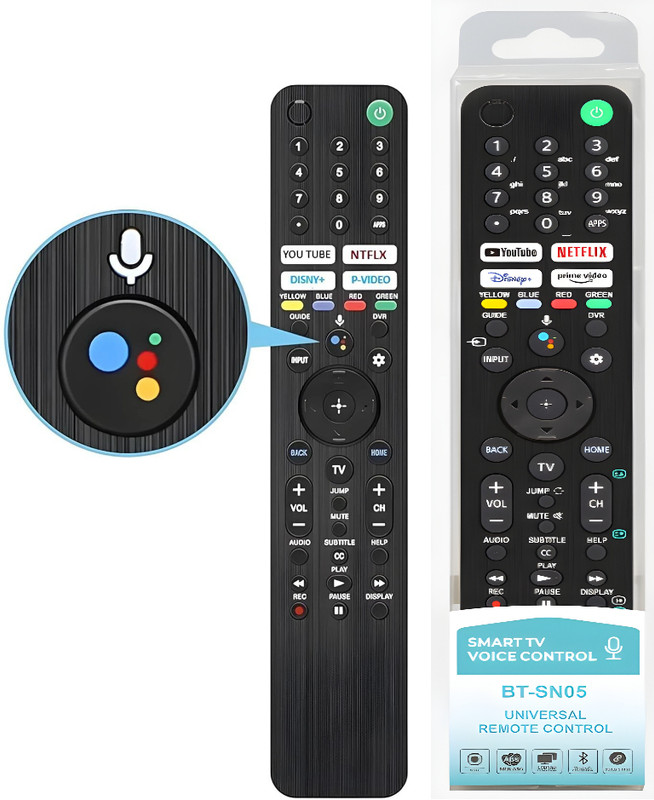 Tech Vibes Sony Tv RMF-TX520P Remote Compatible with Sony Led 4k Smart Tv with Voice, RMF-TX520U (Universal) Sony Tv Remote Controller(Black)