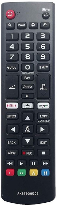 Hybite LG Compatible Remote for LED LCD 4K UHD Smart TV with prime Netflix Functions works with Magic LED / UHD Remote Controller(Black)