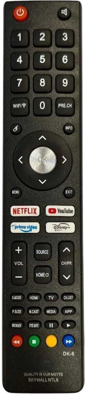 MEPL Remote Compatible With Foxsky Model No 43FS-VS/2026, 32FSELS Pro Compatible for SKYWALL Skylive Foxsky LED LCD TV Smart TV Remote 43FSFHS (Exactly Same Remote Will Only Work)(Non-Voice) Remote Controller(Black)