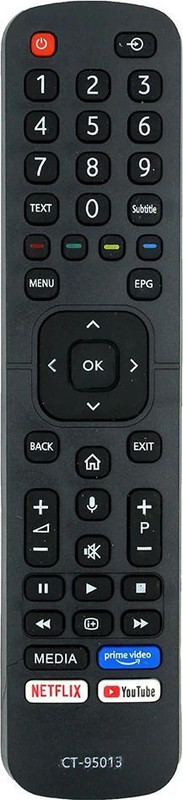 RESORB LED 446 CT-95011 CT-95013 Compatible Remote for LED Remote for Toshiba LED Smart TV EN2CB27T 43U5069 43U5069EE Remote Controller(Black)