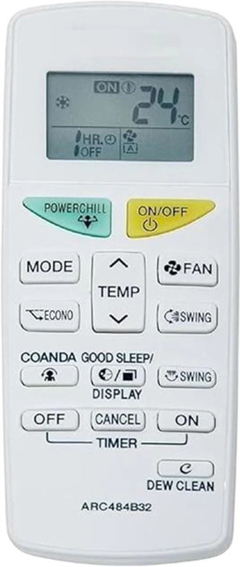 HICLE Series AC Remote Control - LCD Display, Multi-Function Daikin Remote Controller(White)