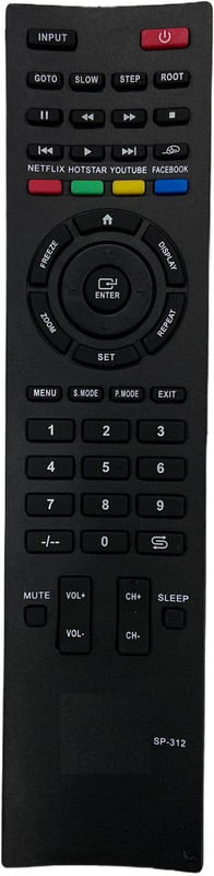 SHIELDGUARD Remote Control SP-312 Compatible for Speedcon LED TV Remote Controller(Black)