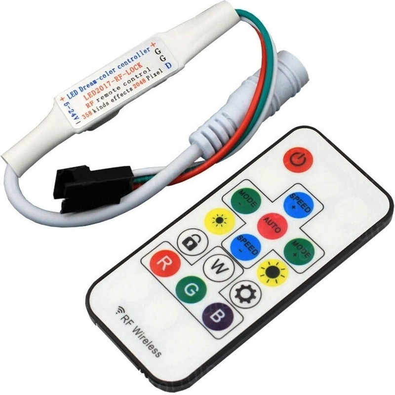 BALRAMA DC 5v-24v LED Dream Colour Controller RF Remote Pixel Strip Light Dimmer Sensor Light Strip