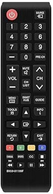 arhan Samsung TV remote for All LCD LED HDTV 3D Smart TVs Remote, Black samsung tv remote Remote Controller(Black)
