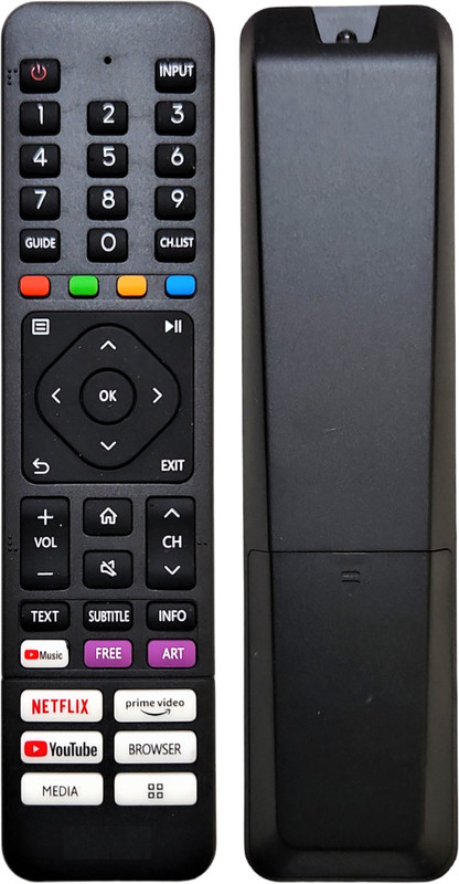 ERNIL Tv Remote Compatible for 55UIV-S 43UIV-R 43FIV Onida Ultra HD (4K) LED Smart TV Non Voice(Your Old Remote Must be Exactly Same) Remote Controller(Black)