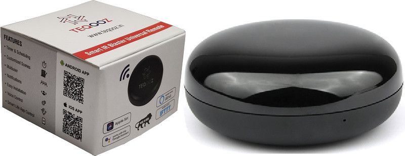 TEQOOZ Smart WiFi IR Blaster for AC, TV etc. | Smart Life, Alexa, Google | Works with All IR Remotes Remote Controller(Black)