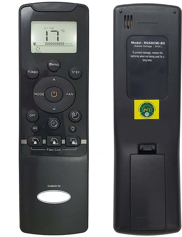 2fortheroad 222065 AC Air Conditioner Compatible (Exactly Same Keys Will Work) CARRIER (Black) Remote Controller(White)