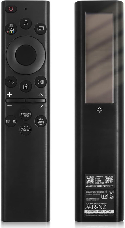 zieva store NA Compatible with Solar Samsung Smart Remote with USB-C Rechargeable Solar Cell samsung Remote Controller(Black)