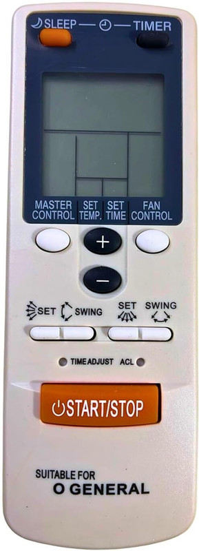 Tech Vibes O General Ac Model No :- AR-JW2 AC Remote Compatible with O General Split/Window AC Remote Control [AC-47] O General Ac Remote Controller(White)