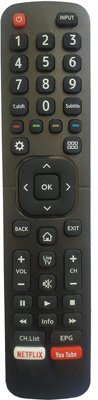 EHOP Compatible Remote Control for  Smart LED LCD TV with youtube,netflix Crown Remote Controller(Black)