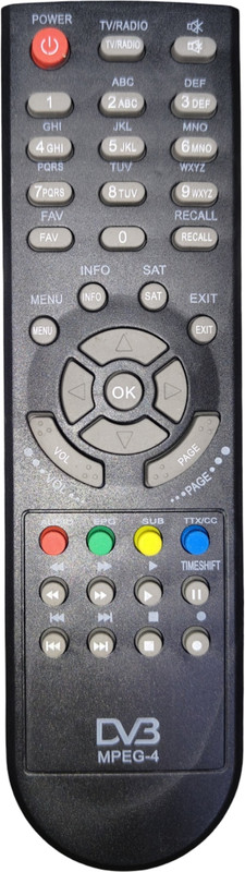 BM ELECTRONIC MPEG4 SetTop Box Remote DD Free Dish Remote Without Battery (Pack Of 1) Suitable for MPEG 4 Setup Box Remote Controller(Black)
