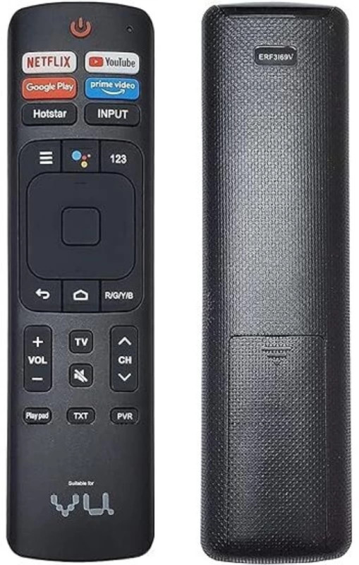 KDP Vu Smart Tv Remote Control Suitable for 4K Android LED Ultra HD UHD VU Tv Remote VU Best for led Smart tv Compatible with  VU Smart Led (Without Voice) Remote Controller(Black)