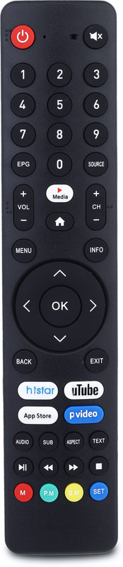 Thunderex Eye Plus Remote Compatible with LED LCD TV with Hotkeys Without Voice Feature Eye Plus Remote Controller(Black)