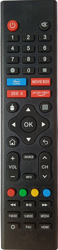 LipiWorld Led Smart Android TV Remote Compatible For  Intex Tv Remote Controller(Black)