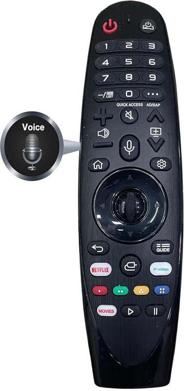 Hybite Voice Magic Remote Compatible with AKB75855501 for Smart Led Tv AN-MR20GA MR19BA MR18BA MR650A LG Magic with voice Remote Controller(Black)