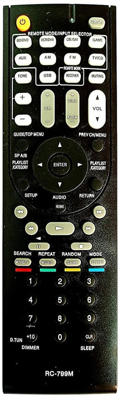 TVE RC-799M AV Receiver Remote Control HT-R391 HT-R548 HT-R558 HT-R590 HT-R591 HT-S5400 HT-S5500 TX-SR309 TX-SR313 HTR391 HTR548 HTR558 Compatible for Onkyo Remote Controller(Black)