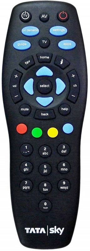 Tata Sky 100% Original Universal With USER MANUAL & WARRANTY CARD TATA SKY HD+ PLUS, TATA SKY HD Remote Controller(Black)