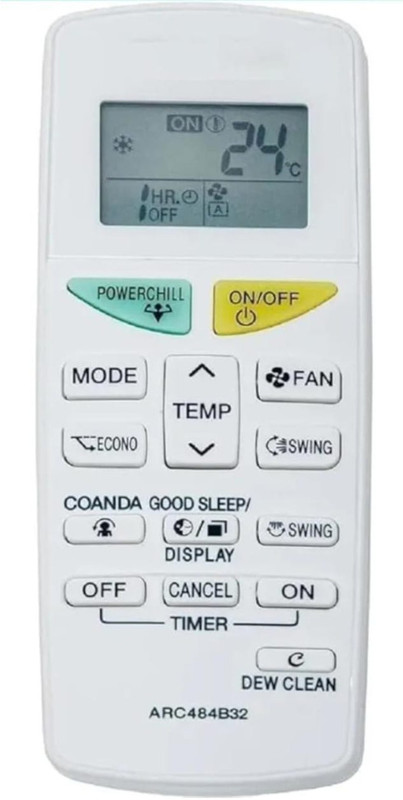 JDAM Compatible with Daikin AC Compatible with Daikin AC Remote Control – Replacement for ARC470A22 Model , Suitable for 1.5 Ton / 2 Ton Split & Window AC (Same Remote Will Only Work) Remote Controller(White)