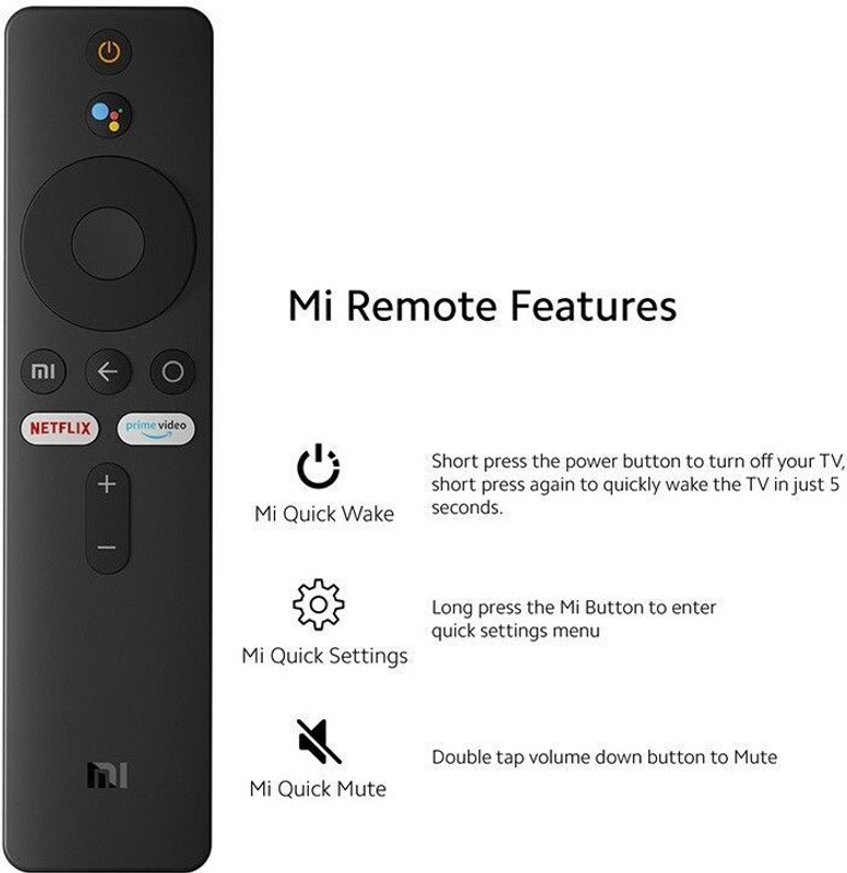 NeroEdge Mi Remote XMRM-00A Mi Remote Controller with Netflix & Prime Video Button Voice Search mi xioami redmi Remote Controller(Black)