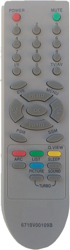 LipiWorld 6710V00109B LG TV Universal Remote Control Compatible For LG CRT TV Remote Controller(Gray)
