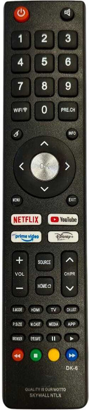 Gener Compatible for SKYWALL Skylive Foxsky LED LCD TV Smart TV Remote 43FSFHS (Exactly Same Remote Will Only Work)(Non-Voice) Remote Controller(Black)