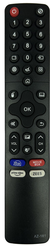 Cst Remote Control Compatible with VW Smart Android LED/LCD TV | Compatible with VW, Akai, Beston, Daiwa, Hyundai, Onix, Sansui, Vise & VW TVs - Without Voice Remote Controller(Black)