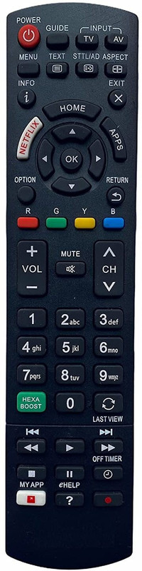 Hybite Remote with Netflix Function (No Voice Command), Compatible with Panasonic LCD/LED Smart TV Remote Control - Old Remote Functions Must be Exactly Same (Exactly Same Remote Will Only Work) Panasonic Netflix LED Remote Controller(Black)