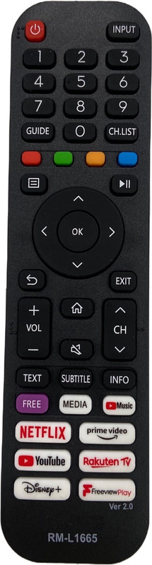 SHIELDGUARD Smart LED/LCD TV Remote Control, Compatible for LED/LCD TV (Without Voice Function) VU Remote Controller(Black)