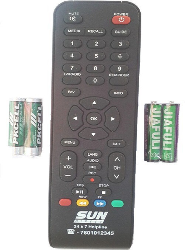 Sun Direct remote latest Sun Direct Set Top Box HD ONLY Remote Controller(Black)