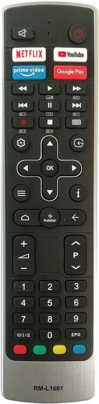 OG M244 Remote RM-L1661 EN2BB27V EN2BP27V EN2BQ27V ERF3C70V ER22645V ER33906V Compatible For VU SMART LED LCD TV Remote Controller(Black)