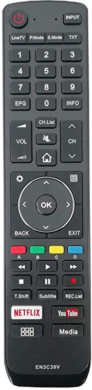 ANM REMOTE COMPATIBLE FOR VU LCD LED HD TV - EN3C39V VU ( EXACT SAME MODEL ONLY ), VERIFICATION ON 9408256237 Remote Controller(Black)
