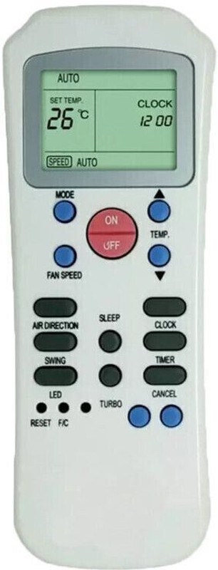 RESORB RE 82A Remote Control for Ac Split/Window R14/Ce 1.5 Ton 2.0 Ton 3 Star/5 Star Compatible for Carrier Ac Split/Window R14/Ce 1.5 Ton 2.0 Ton Remote Controller(White)