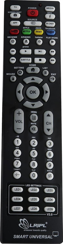 LRIPL Universal Remote Control for All Non Branded, Local, Chinese, Generic Smart TV, Android TV Remote Controller(Black)